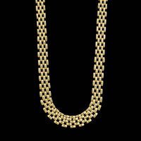 14K Yellow Gold Estate Graduated Panther Link Necklace