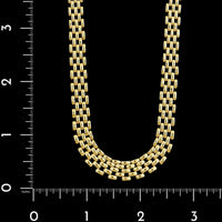 14K Yellow Gold Estate Graduated Panther Link Necklace