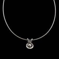14K White Gold estate Cultured Tahitian Pearl and Diamond Necklace