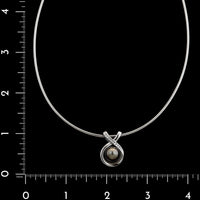 14K White Gold estate Cultured Tahitian Pearl and Diamond Necklace