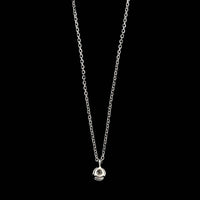 14K White Gold Estate Diamond Solitaire Pendant Necklace