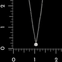 14K White Gold Estate Diamond Solitaire Pendant Necklace