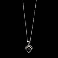 14K White Gold Estate Iolite and Diamond Pendant Necklace