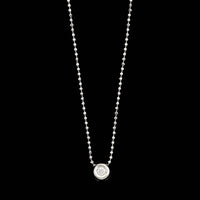 18K White Gold Estate Diamond Solitaire Pendant Necklace