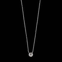 18K White Gold Estate Diamond Solitaire Pendant Necklace