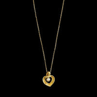 Mikimoto 18K Yellow Gold Estate Pearl Heart Pendant Necklace
