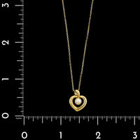 Mikimoto 18K Yellow Gold Estate Pearl Heart Pendant Necklace