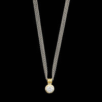 14K Two-tone Gold Estate Diamond Bezel Pendant Necklace