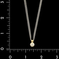 14K Two-tone Gold Estate Diamond Bezel Pendant Necklace