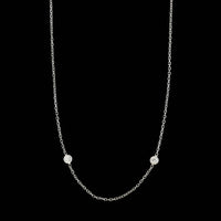 14K White Gold Estate Diamond by the Inch Necklace