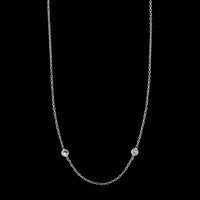 14K White Gold Estate Diamond by the Inch Necklace