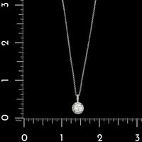14K White Gold Estate Diamond Halo Pendant Necklace