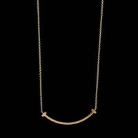 Tiffany & Co. 18K Rose Gold Estate Diamond Smile Necklace