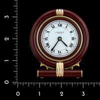 Cartier Les Must de Cartier Paris Enamel Gold Plated Estate Travel Clock