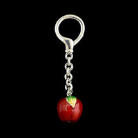 Tiffany & Co. Sterling Silver Estate Enamel Apple Keychain