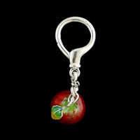 Tiffany & Co. Sterling Silver Estate Enamel Apple Keychain