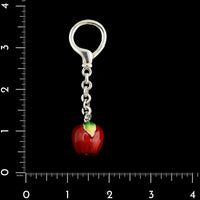 Tiffany & Co. Sterling Silver Estate Enamel Apple Keychain