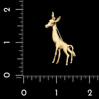 14K Yellow Gold Estate Sapphire Giraffe Pin