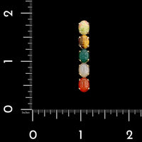 14K Yellow Gold Estate Multi Quartz and Chalcedony Scarab Pin