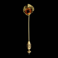 Antique 14K Yellow Gold Estate Citrine Panther Stickpin