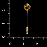 Antique 14K Yellow Gold Estate Citrine Panther Stickpin