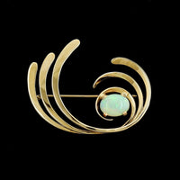 Tom Kruskall 14K Yellow Gold Estate Opal Pin