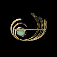 Tom Kruskall 14K Yellow Gold Estate Opal Pin