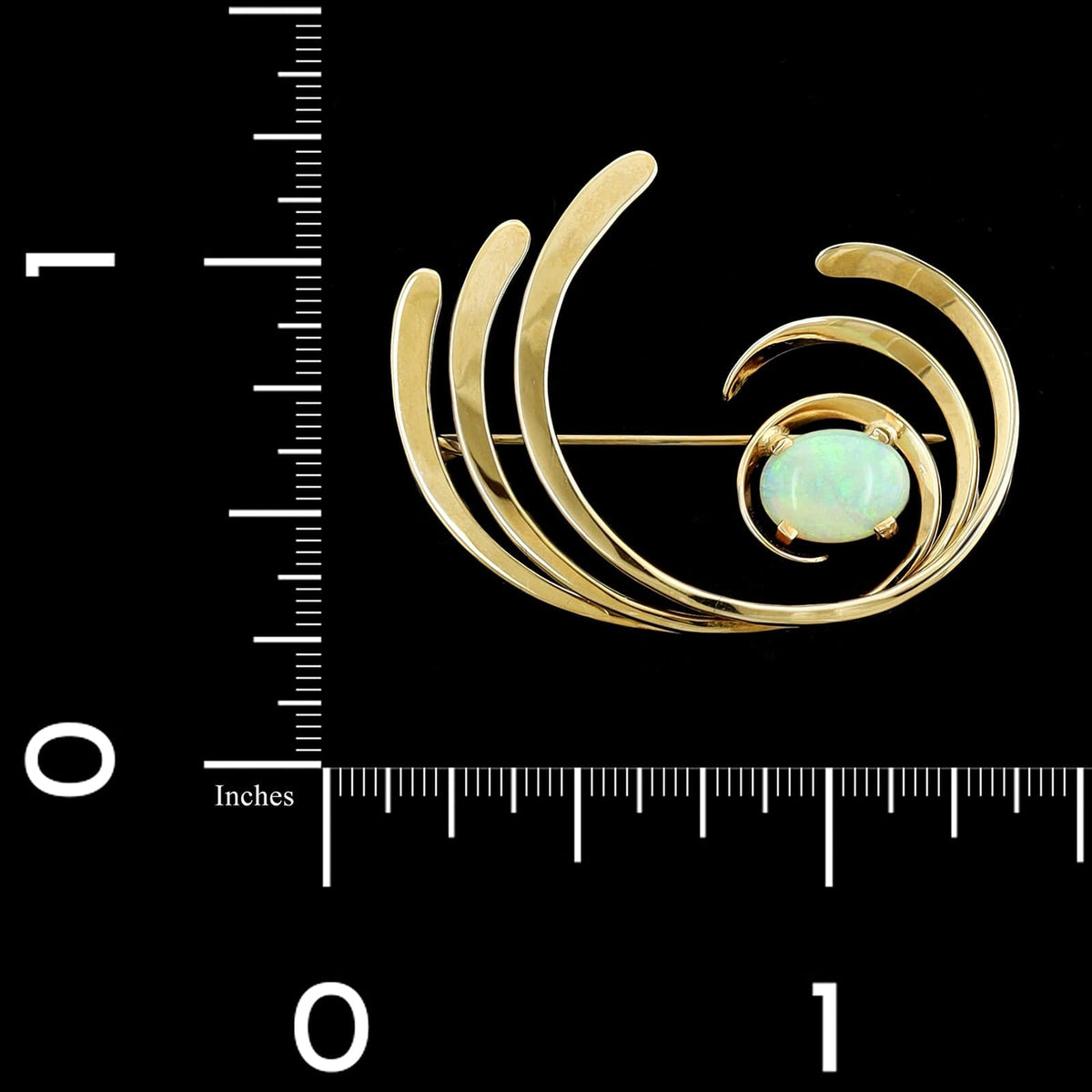 Tom Kruskall 14K Yellow Gold Estate Opal Pin