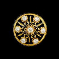 Antique 18K Yellow Gold Estate Diamond Pin