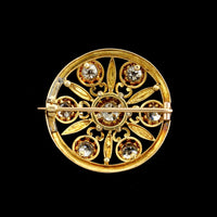 Antique 18K Yellow Gold Estate Diamond Pin