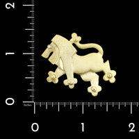14K Yellow Gold Estate Lion Pin Pendant