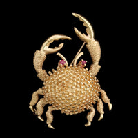 Carl D. Lindstrom 14K Yellow Gold Estate Crab Pin