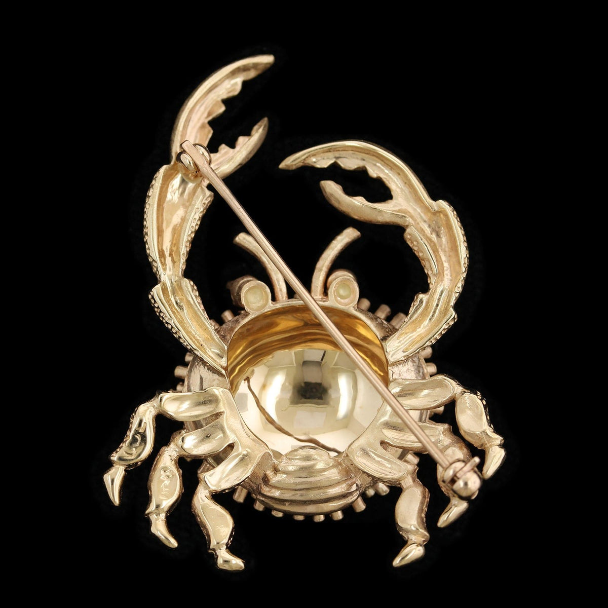 Carl D. Lindstrom 14K Yellow Gold Estate Crab Pin