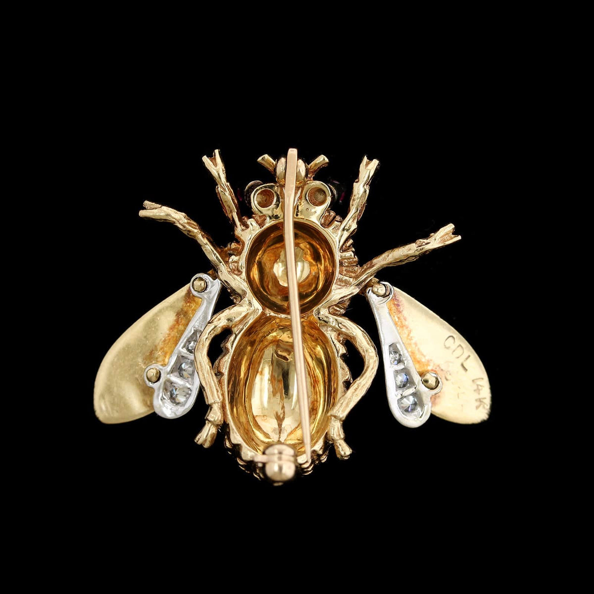 Carl D. Lindstrom 14K Yellow Gold Estate Bee Pin