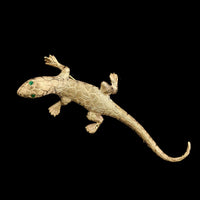 14K Yellow Gold Estate Lizard Pin