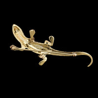 14K Yellow Gold Estate Lizard Pin