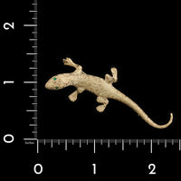 14K Yellow Gold Estate Lizard Pin