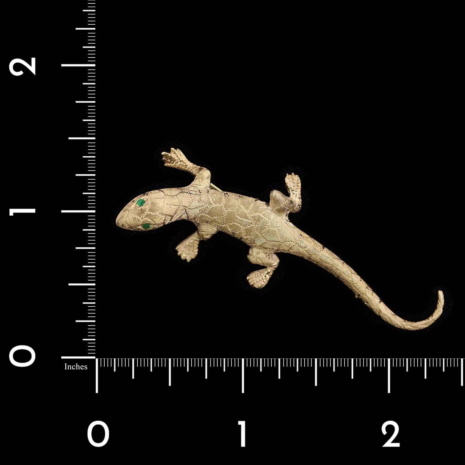14K Yellow Gold Estate Lizard Pin