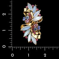 Retro Raymond Yard 14K Yellow Gold Estate Gem-set Clip Brooch