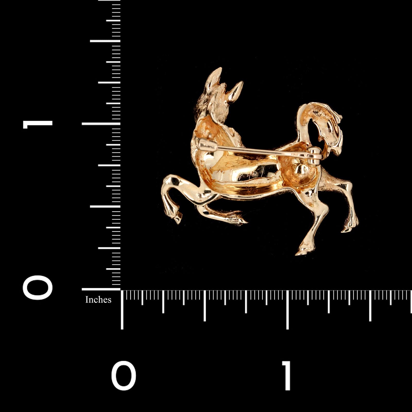 14K Yellow Gold Estate Donkey Pin