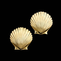 Vintage Tiffany & Co. 14K Yellow Estate Gold Shell Dress Clips