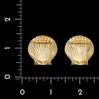 Vintage Tiffany & Co. 14K Yellow Estate Gold Shell Dress Clips