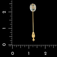 Antique 14K Two-tone Gold Estate Moonstone Stickpin
