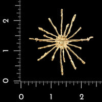 Henry Steig 14K Yellow Gold Estate Mid Century Modern Sunburst Pin
