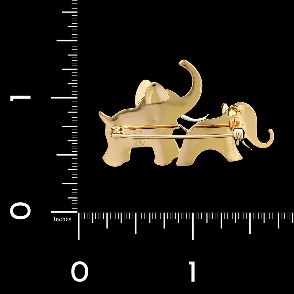 18K Yellow Gold Estate Elephant Pin – Long's Jewelers