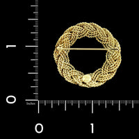 A.G.A. Correa & Sons 18K Yellow Gold Estate Diamond Turk's Head Circle Pin