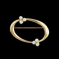 14K Yellow Gold Estate Diamond Pin