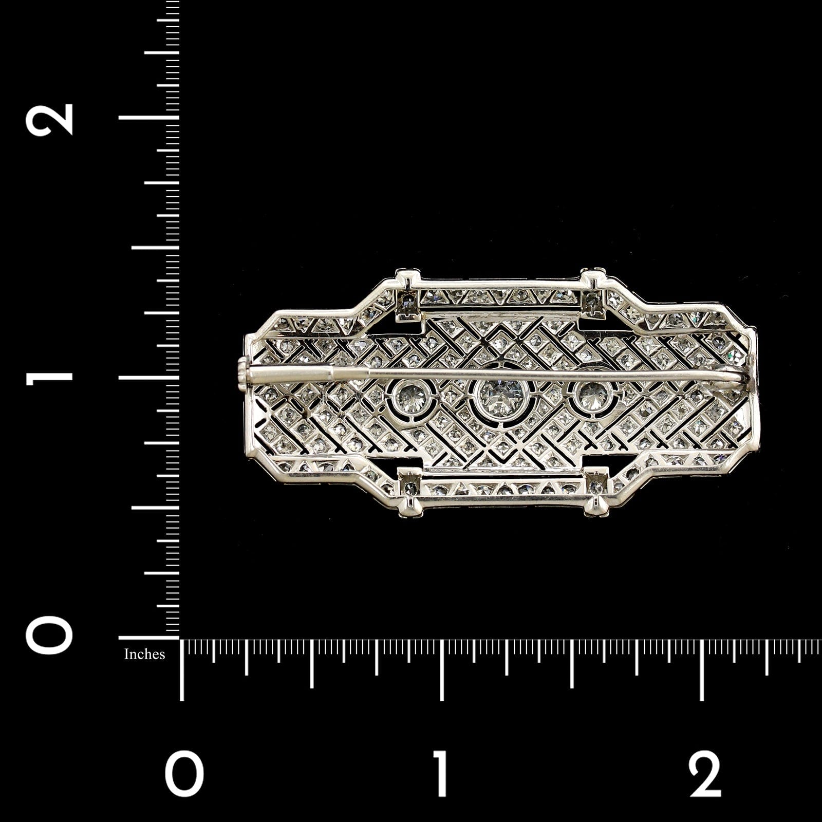 Art Deco Platinum Estate Diamond Pin