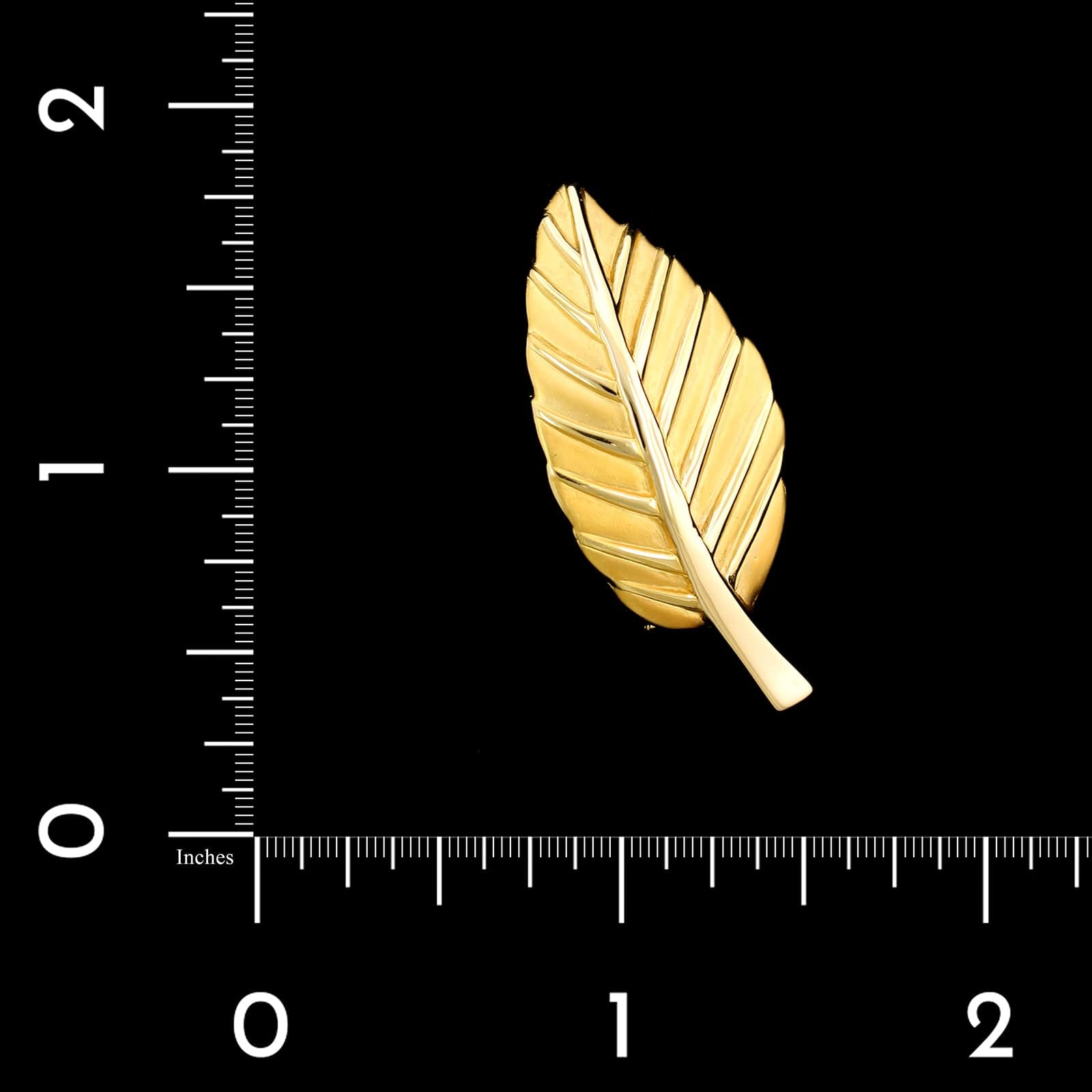 Charles Garnier 18K Yellow Gold Estate Leaf Pin – Long's Jewelers