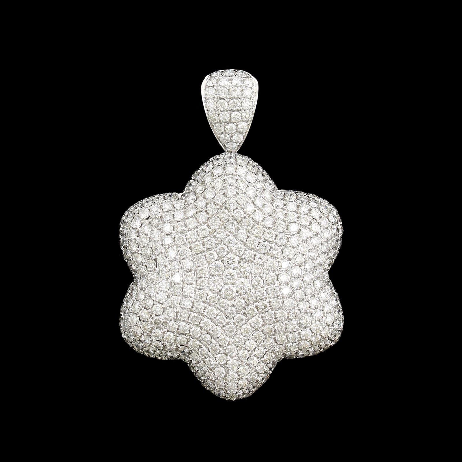 18K White Gold Estate Diamond Pin Pendant